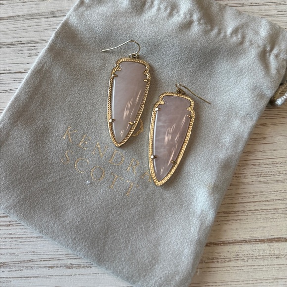 Kendra Scott Skylar Arrowhead Earrings (retired style) Rose Quartz - Picture 3 of 4